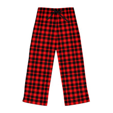 Cargar imagen en el visor de la galería, Black &amp; Red Plaid: Women&#39;s Pajama Pants (AOP)