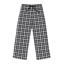 Cargar imagen en el visor de la galería, Black &amp; White Plaid: Women&#39;s Pajama Pants (AOP)