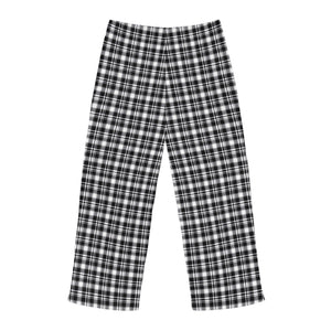 Black & White Plaid: Men's Pajama Pants (AOP)