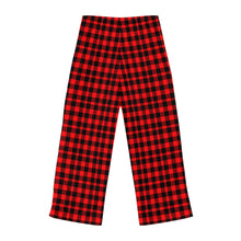 Cargar imagen en el visor de la galería, Black &amp; Red Plaid: Women&#39;s Pajama Pants (AOP)