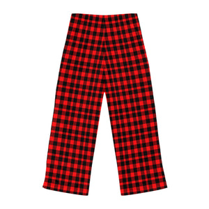 Black & Red Plaid: Women's Pajama Pants (AOP)