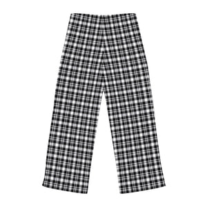 Black & White Plaid: Women's Pajama Pants (AOP)