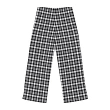 Cargar imagen en el visor de la galería, Black &amp; White Plaid: Women&#39;s Pajama Pants (AOP)