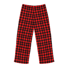 Cargar imagen en el visor de la galería, Black &amp; Red Plaid: Men&#39;s Pajama Pants (AOP)