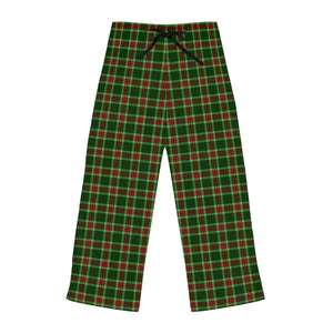 Green Plaid: Women's Pajama Pants (AOP)