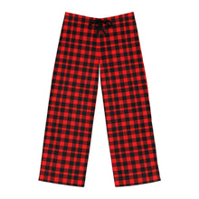 Cargar imagen en el visor de la galería, Black &amp; Red Plaid: Men&#39;s Pajama Pants (AOP)