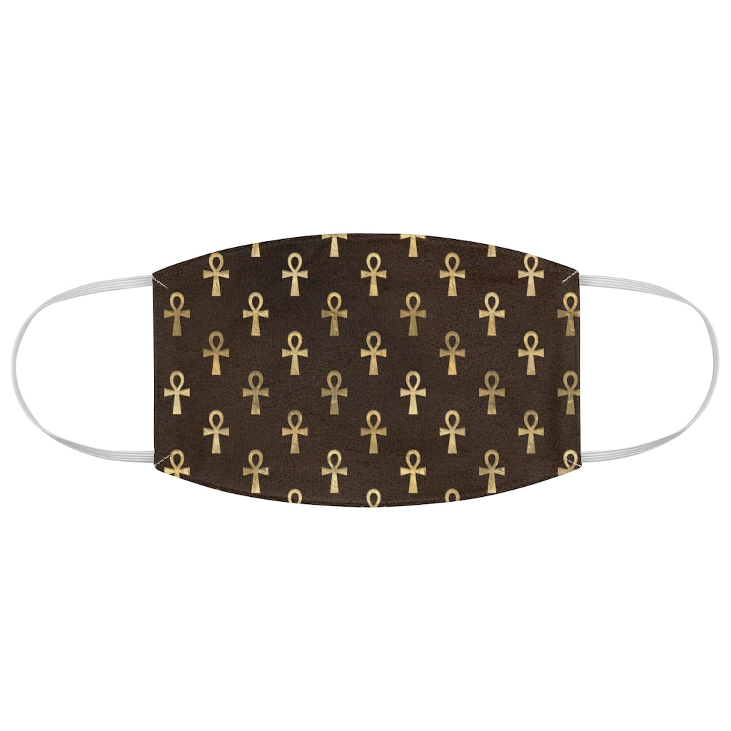 Ankh (Gold & Brown): Kings' or Queens' Fabric Face Mask