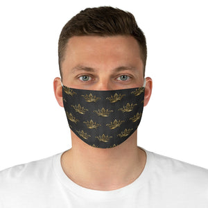 Crowns (Blk & Gold): Kings' or Queens' Fabric Face Mask