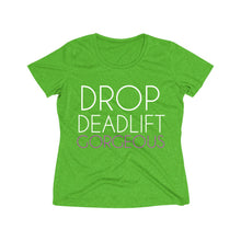 Load image into Gallery viewer, Drop Deadlift Gorgeous: Queens&#39; Heather Wicking Tee