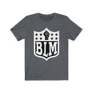 BLM Shield (B&W): Kings' or Queens' Jersey Short Sleeve Tee