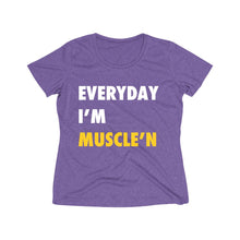 Load image into Gallery viewer, Everyday I&#39;m Muscle&#39;n: Queens&#39; Heather Wicking Tee