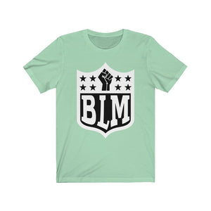 BLM Shield (B&W): Kings' or Queens' Jersey Short Sleeve Tee