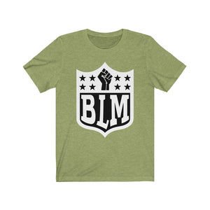 BLM Shield (B&W): Kings' or Queens' Jersey Short Sleeve Tee