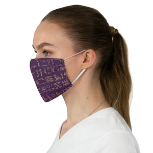 Egyptian Hieroglyphics (Purple): Kings' or Queens' Fabric Face Mask
