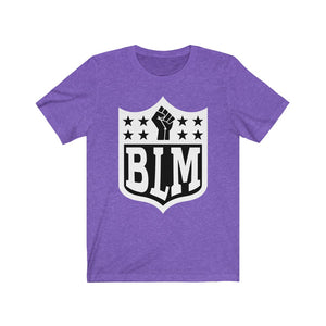 BLM Shield (B&W): Kings' or Queens' Jersey Short Sleeve Tee