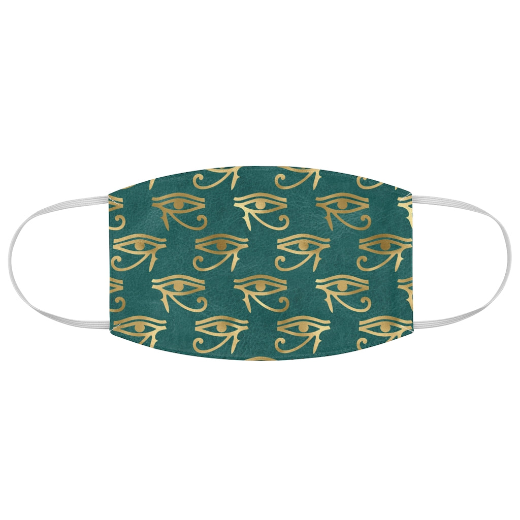 Eye of Horus (Green): Kings' or Queens' Fabric Face Mask