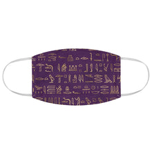 Load image into Gallery viewer, Egyptian Hieroglyphics (Purple): Kings&#39; or Queens&#39; Fabric Face Mask