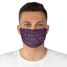Load image into Gallery viewer, Egyptian Hieroglyphics (Purple): Kings&#39; or Queens&#39; Fabric Face Mask