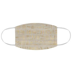 Eygptian Hieroglyphics (Ivory/Grey): Kings' or Queens' Fabric Face Mask