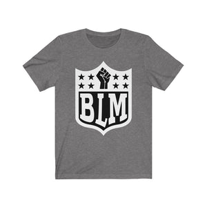 BLM Shield (B&W): Kings' or Queens' Jersey Short Sleeve Tee