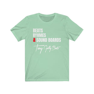 Beat, Ryhmes & Sound Boards: Unisex Jersey Short Sleeve Tee