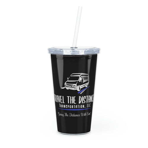 Travel The Distance: Plastic Tumbler with Straw
